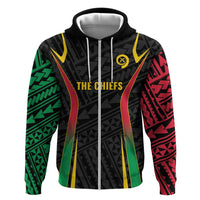 Custom Oceania Football Vanuatu Zip Hoodie Polynesian Tribal Pattern