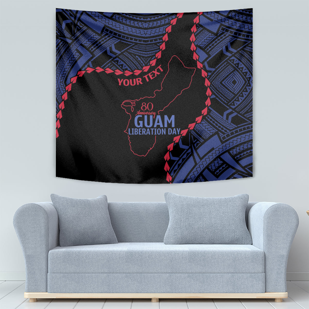 Personalized Guam 80th Anniversary Liberation Day Tapestry Guahan Basic Seal
