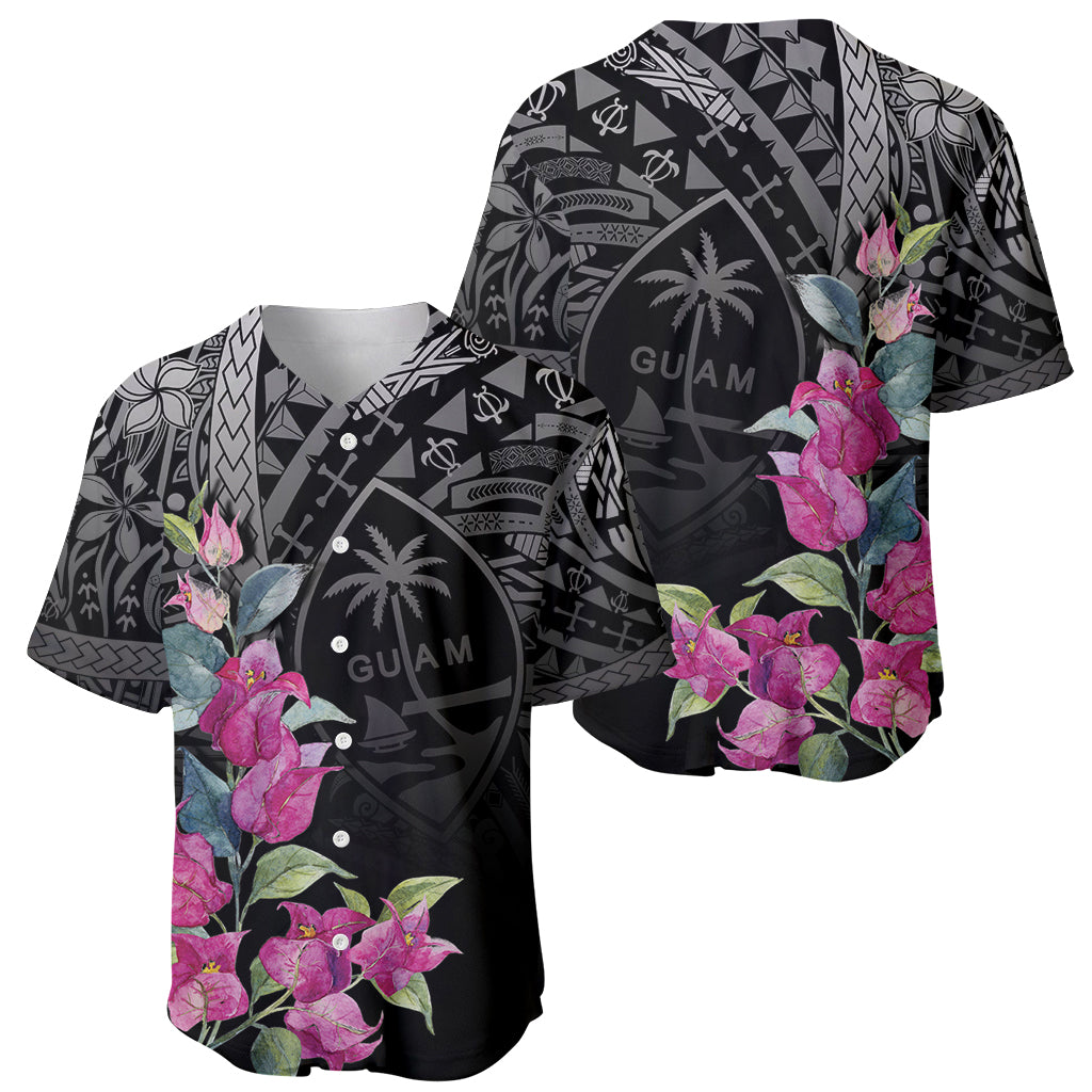 Guahan Puti Tai Nobiu Baseball Jersey Guam Bougainvillea Flower Art