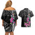 Guahan Puti Tai Nobiu Couples Matching Off Shoulder Short Dress and Hawaiian Shirt Guam Bougainvillea Flower Art