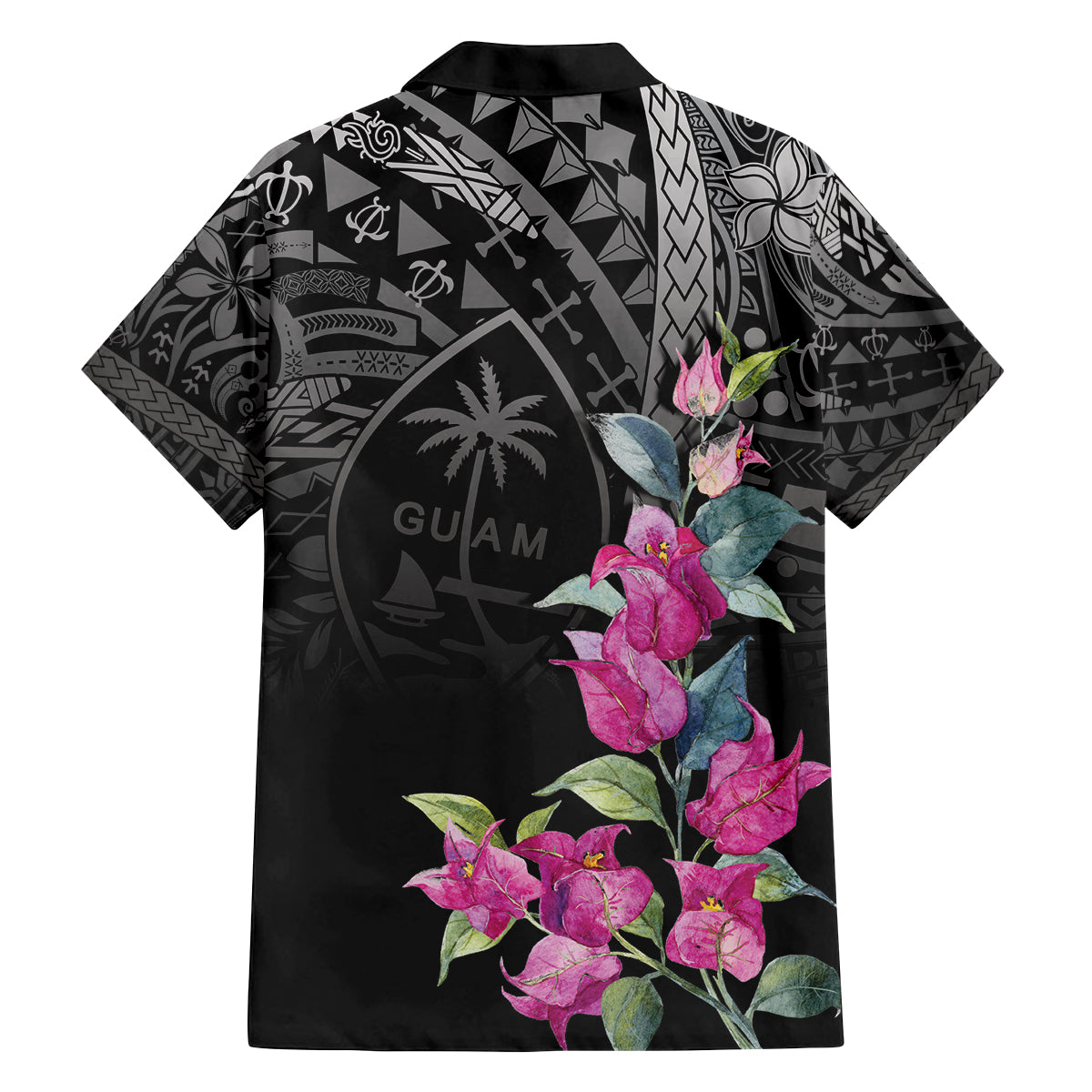 Guahan Puti Tai Nobiu Family Matching Puletasi and Hawaiian Shirt Guam Bougainvillea Flower Art LT9 - Polynesian Pride
