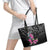 Guahan Puti Tai Nobiu Leather Tote Bag Guam Bougainvillea Flower Art