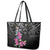 Guahan Puti Tai Nobiu Leather Tote Bag Guam Bougainvillea Flower Art