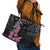 Guahan Puti Tai Nobiu Leather Tote Bag Guam Bougainvillea Flower Art