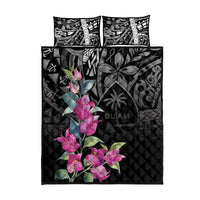 Guahan Puti Tai Nobiu Quilt Bed Set Guam Bougainvillea Flower Art