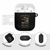Personalized Haiti First Black Republic AirPods Case Negre Marron With Map And Flag - Polynesian Pride