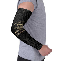 Personalized Haiti First Black Republic Arm Sleeves Negre Marron With Map And Flag - Polynesian Pride