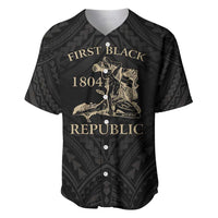 Personalized Haiti First Black Republic Baseball Jersey Negre Marron With Map And Flag LT9 Black - Polynesian Pride