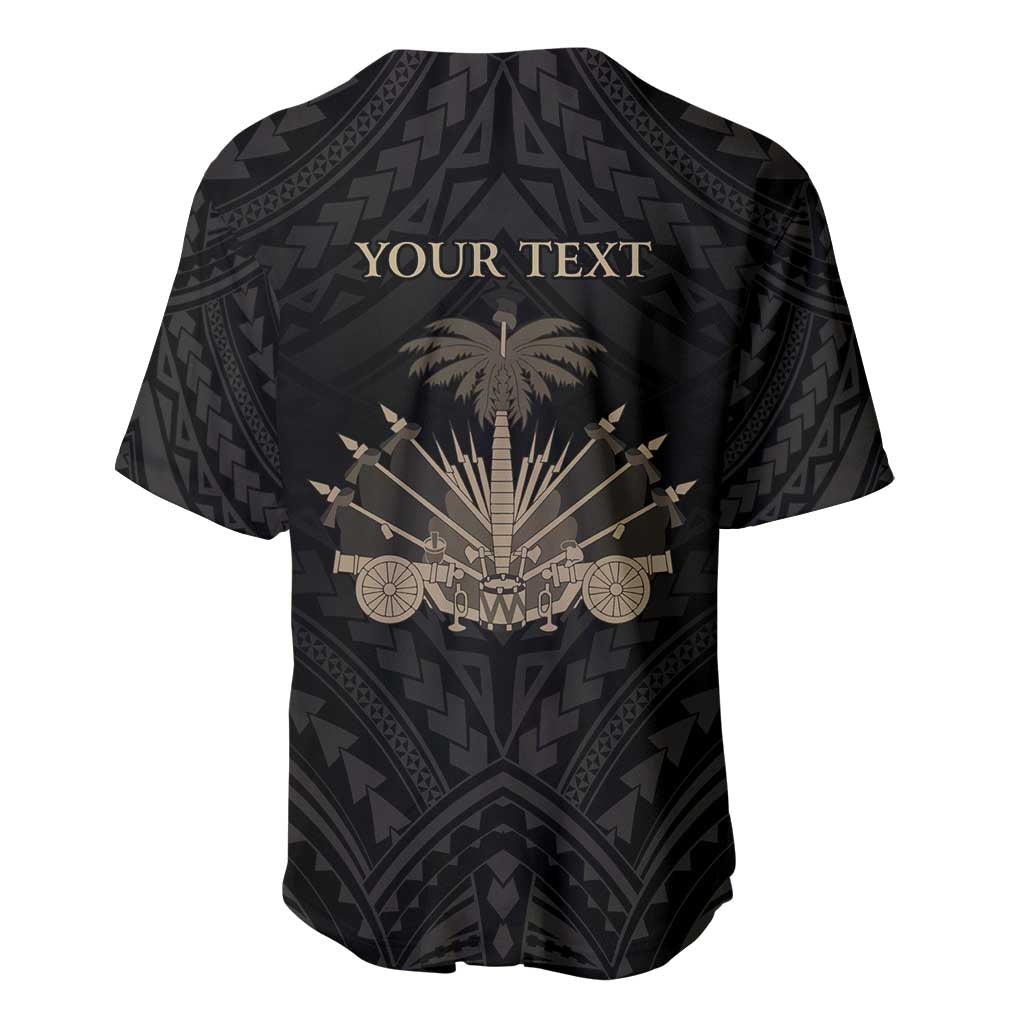 Personalized Haiti First Black Republic Baseball Jersey Negre Marron With Map And Flag LT9 - Polynesian Pride