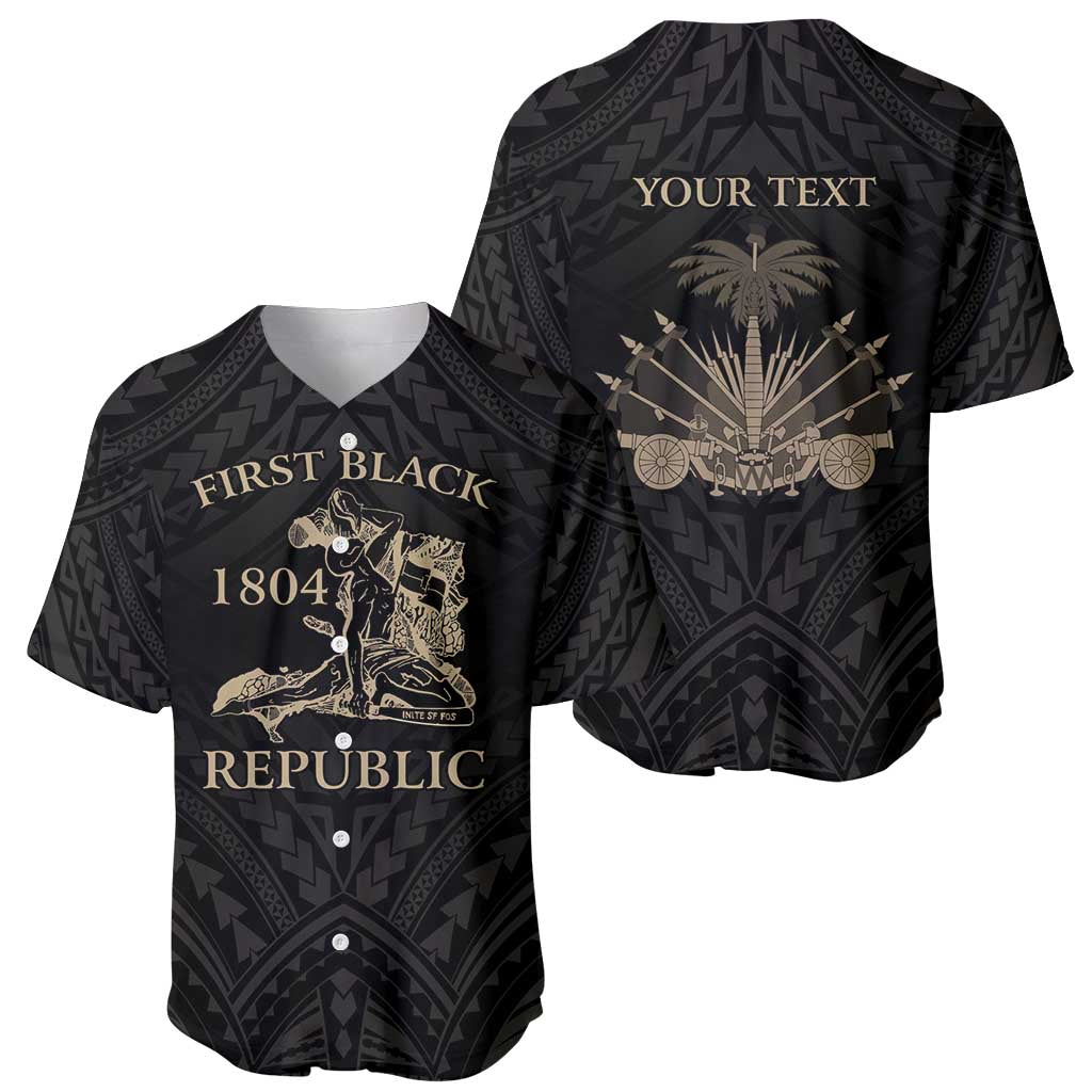 Personalized Haiti First Black Republic Baseball Jersey Negre Marron With Map And Flag LT9 - Polynesian Pride