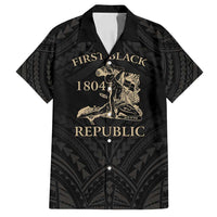 Personalized Haiti First Black Republic Family Matching Long Sleeve Bodycon Dress and Hawaiian Shirt Negre Marron With Map And Flag LT9 Dad's Shirt - Short Sleeve Black - Polynesian Pride
