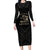 Personalized Haiti First Black Republic Family Matching Long Sleeve Bodycon Dress and Hawaiian Shirt Negre Marron With Map And Flag