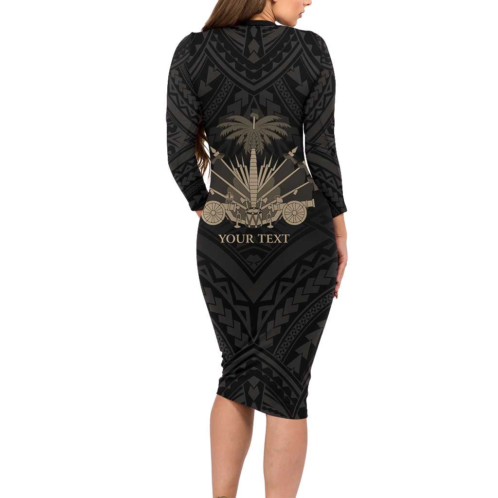Personalized Haiti First Black Republic Family Matching Long Sleeve Bodycon Dress and Hawaiian Shirt Negre Marron With Map And Flag LT9 - Polynesian Pride
