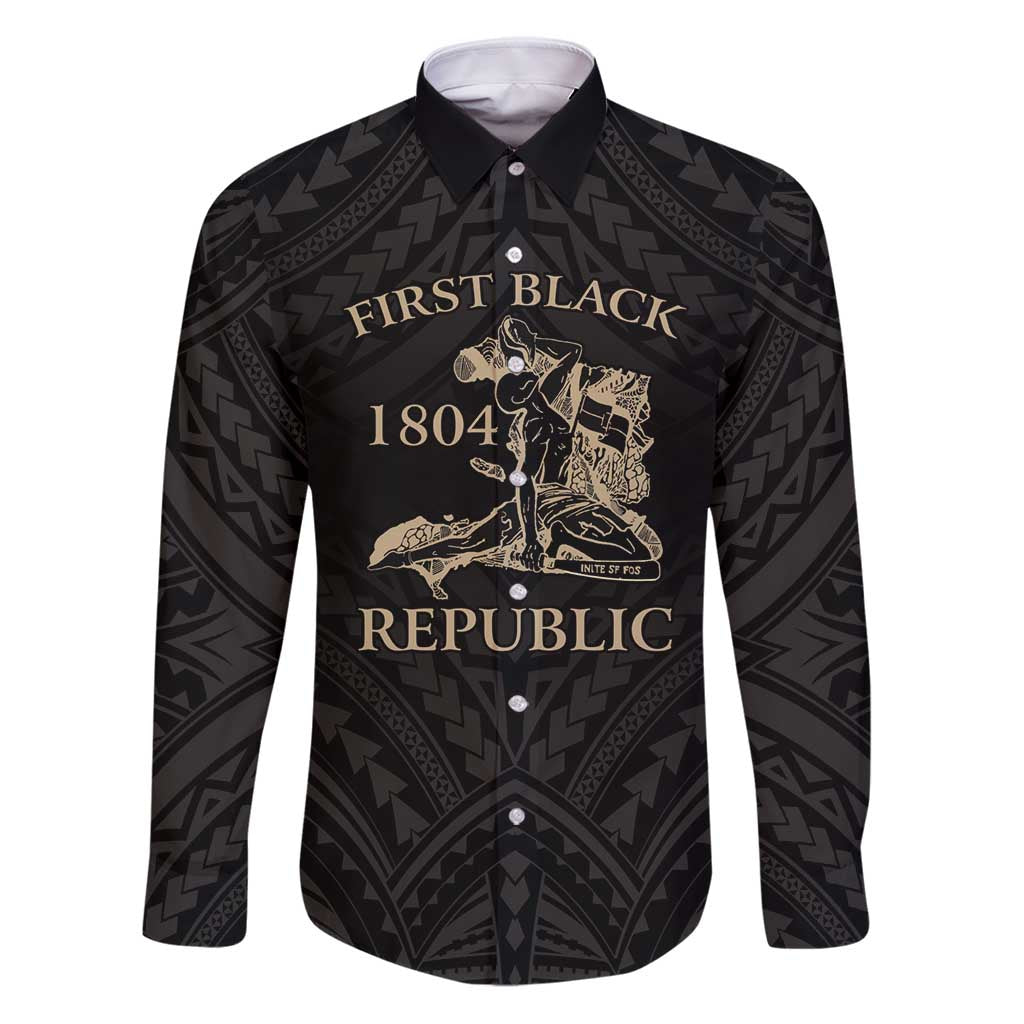 Personalized Haiti First Black Republic Family Matching Puletasi and Hawaiian Shirt Negre Marron With Map And Flag