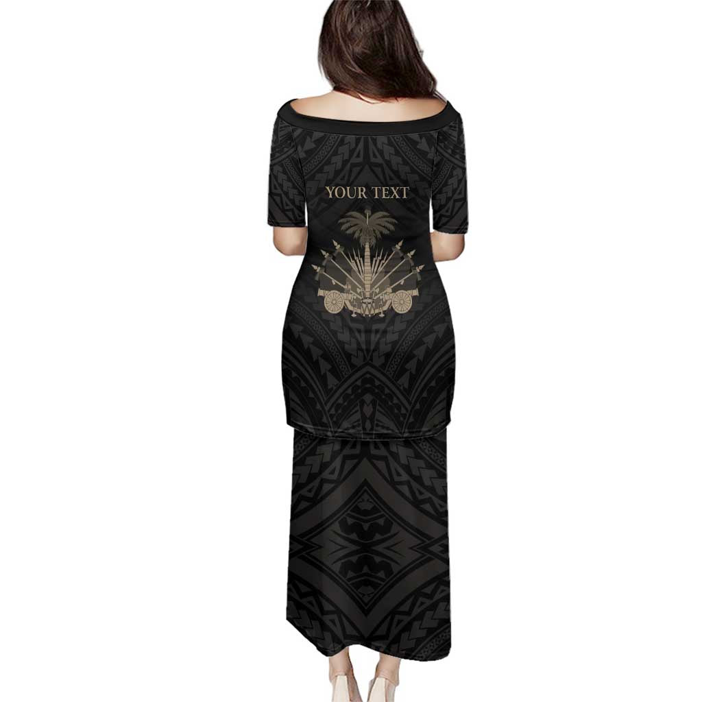 Personalized Haiti First Black Republic Family Matching Puletasi and Hawaiian Shirt Negre Marron With Map And Flag