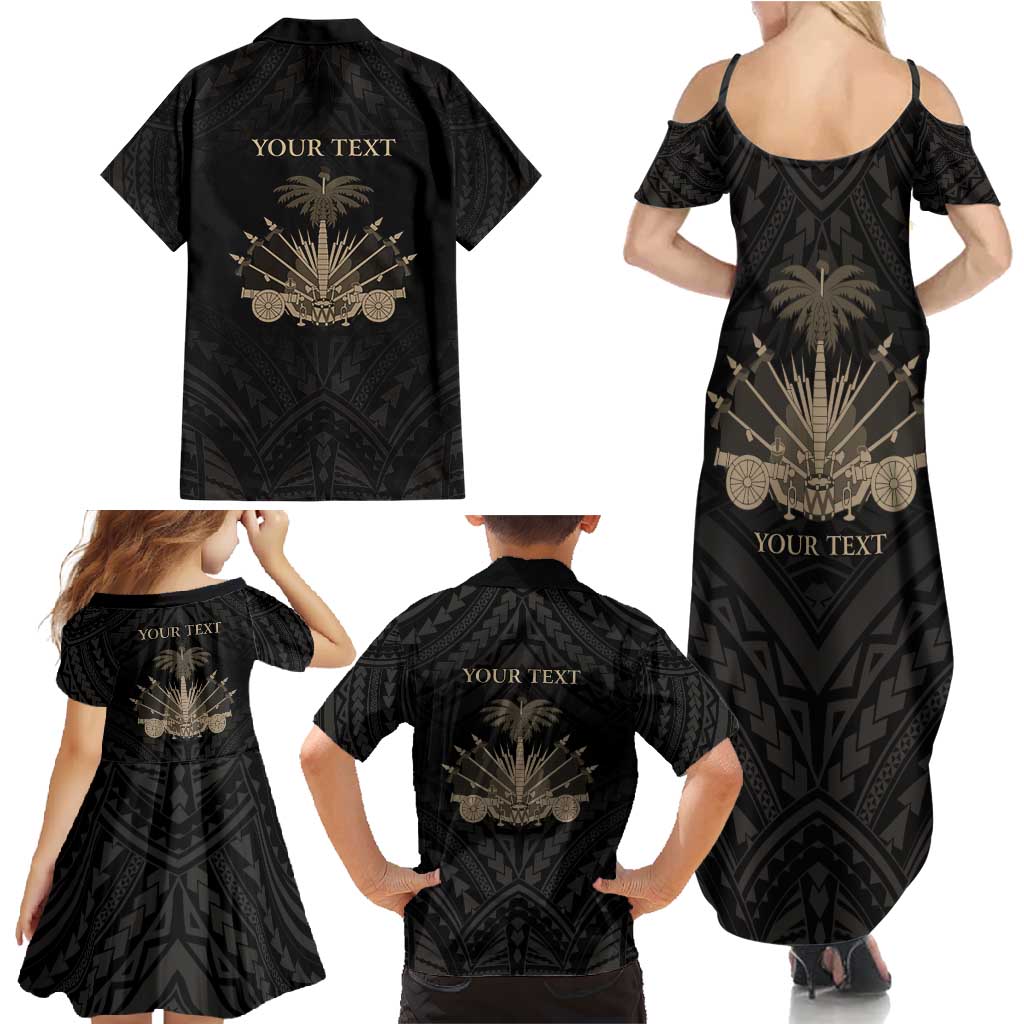 Personalized Haiti First Black Republic Family Matching Summer Maxi Dress and Hawaiian Shirt Negre Marron With Map And Flag