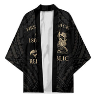 Personalized Haiti First Black Republic Kimono Negre Marron With Map And Flag - Polynesian Pride