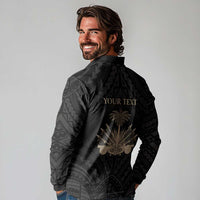 Personalized Haiti First Black Republic Long Sleeve Polo Shirt Negre Marron With Map And Flag