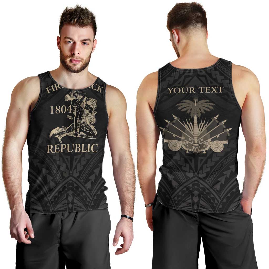 Personalized Haiti First Black Republic Men Tank Top Negre Marron With Map And Flag