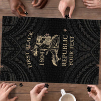 Personalized Haiti First Black Republic Puzzle Negre Marron With Map And Flag - Polynesian Pride