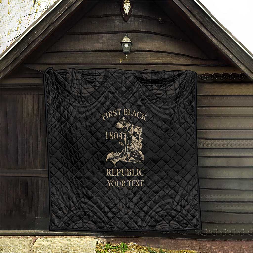 Personalized Haiti First Black Republic Quilt Negre Marron With Map And Flag