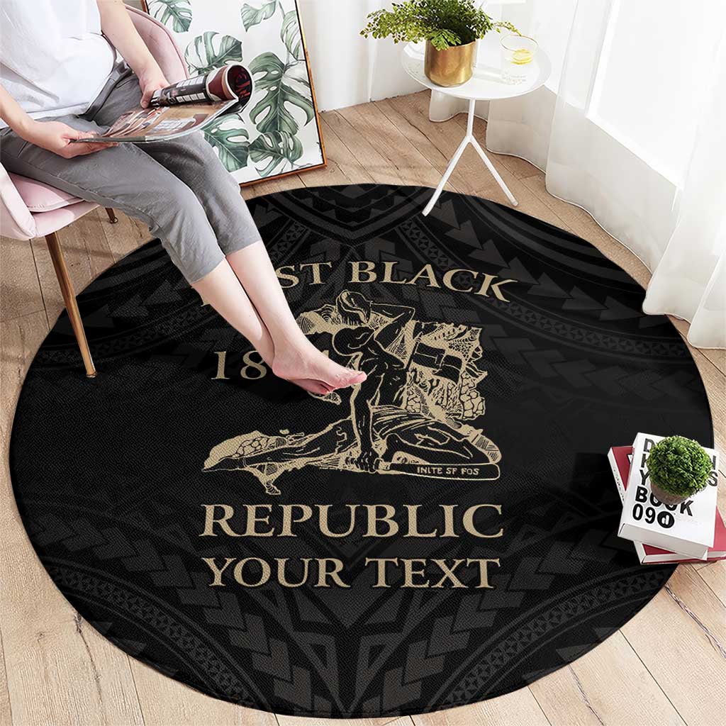 Personalized Haiti First Black Republic Round Carpet Negre Marron With Map And Flag