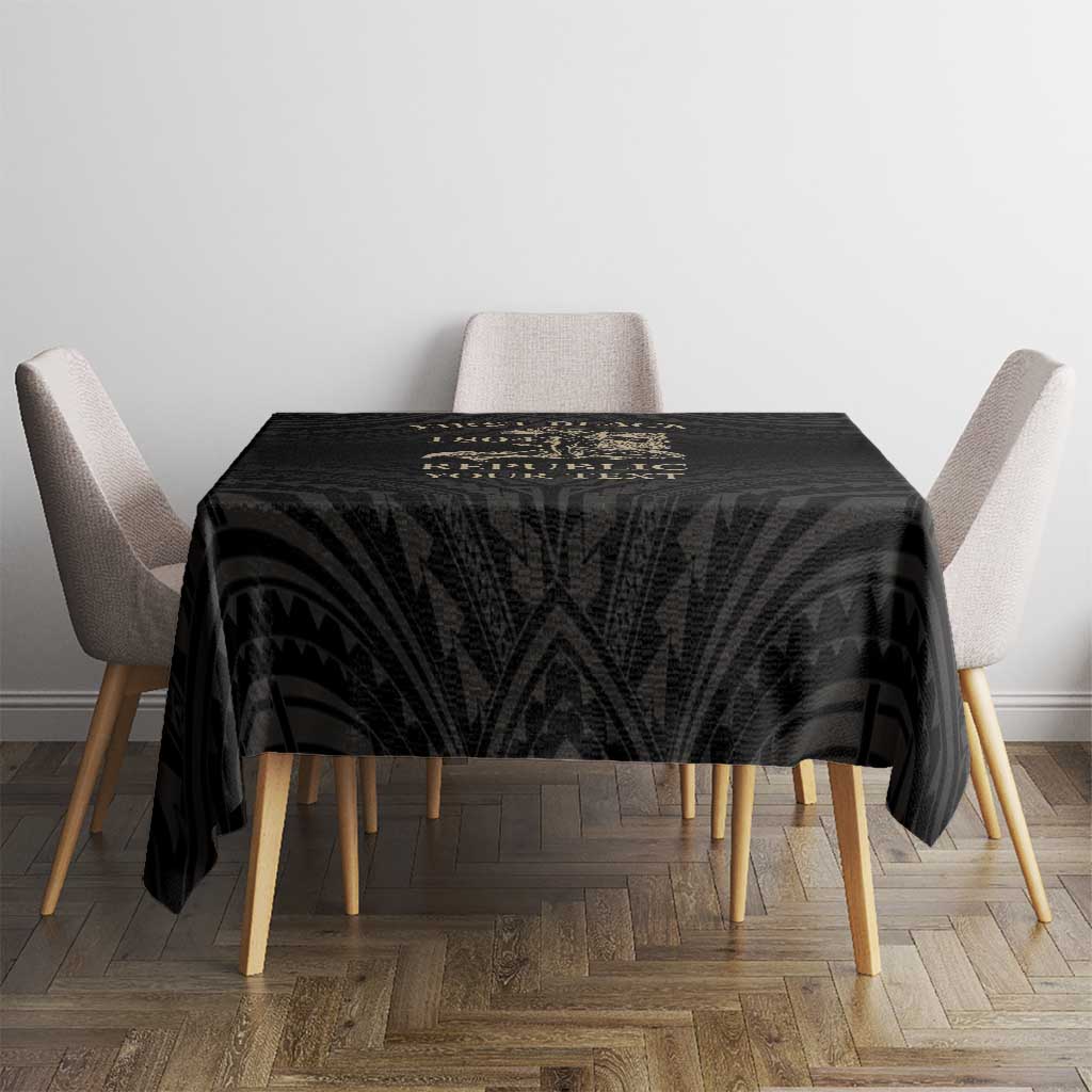 Personalized Haiti First Black Republic Tablecloth Negre Marron With Map And Flag