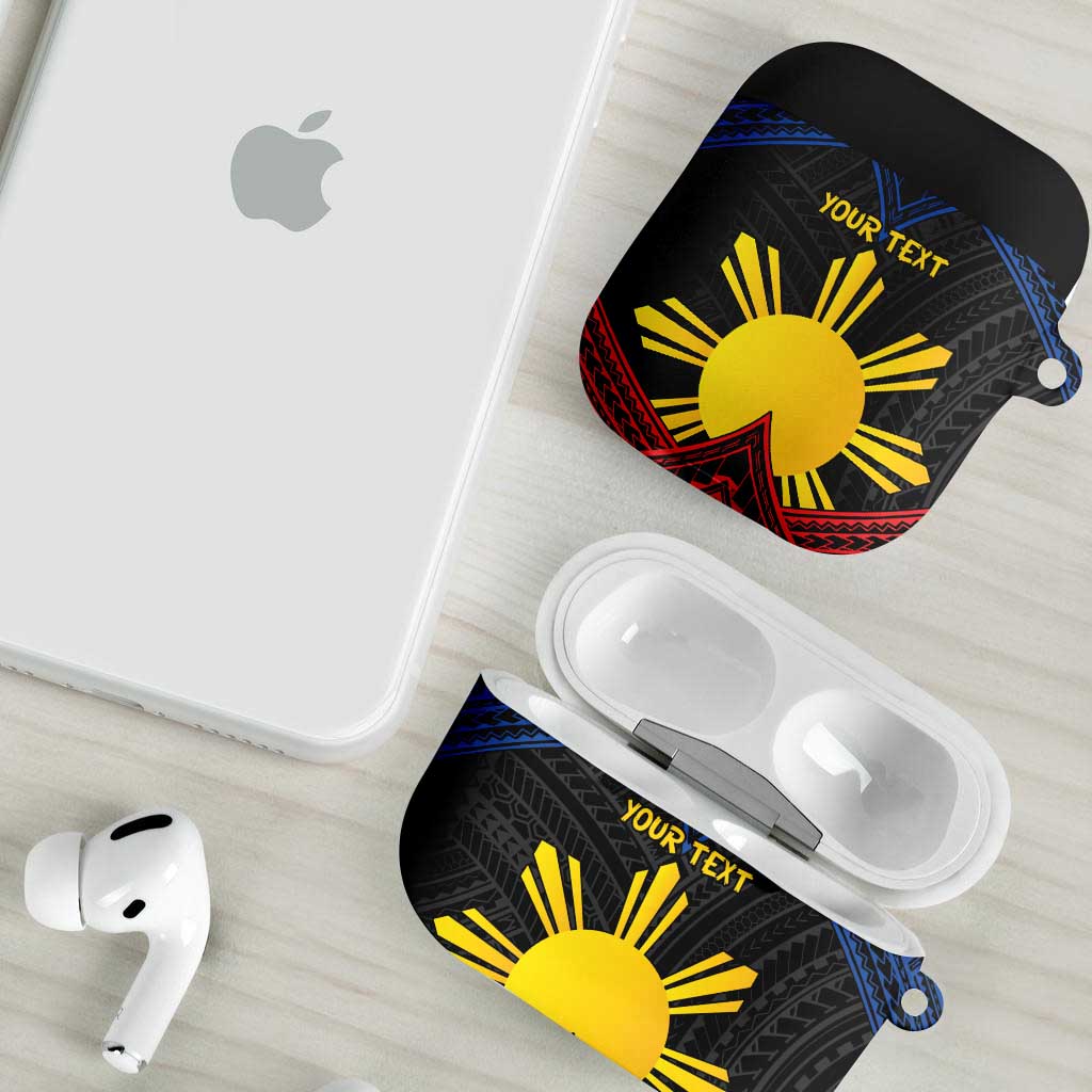 Personalized Philippines AirPods Case Polynesian Tribal Tattoo with Filipino Flag Motif - Polynesian Pride