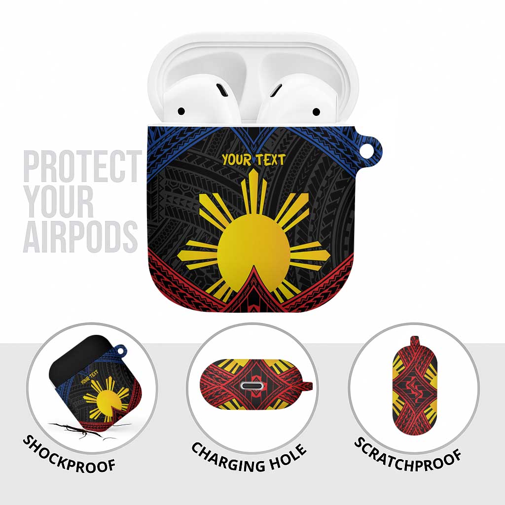 Personalized Philippines AirPods Case Polynesian Tribal Tattoo with Filipino Flag Motif - Polynesian Pride