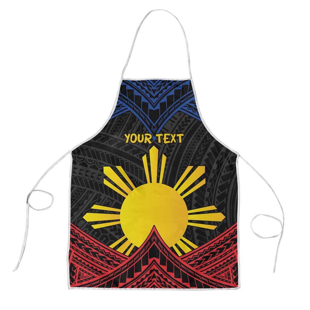 Personalized Philippines Apron Polynesian Tribal Tattoo with Filipino Flag Motif - Polynesian Pride