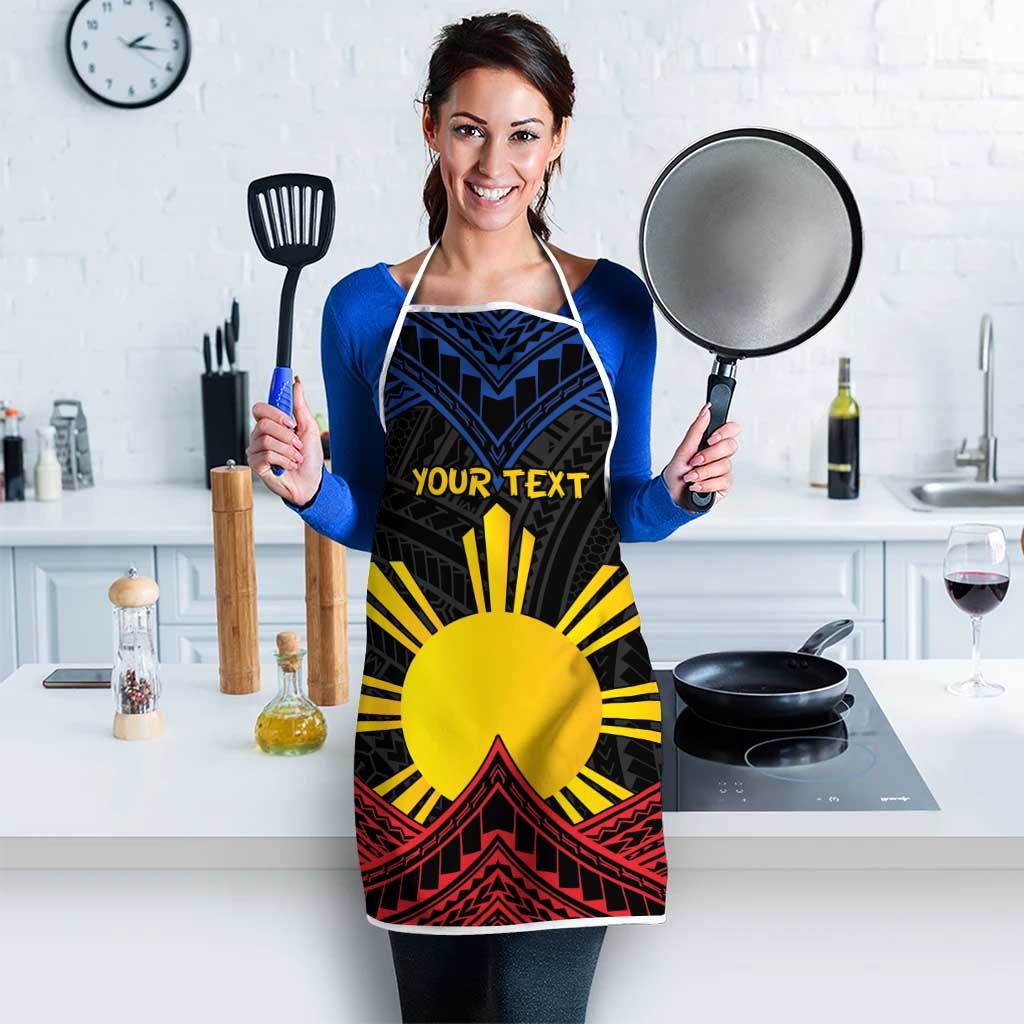 Personalized Philippines Apron Polynesian Tribal Tattoo with Filipino Flag Motif - Polynesian Pride