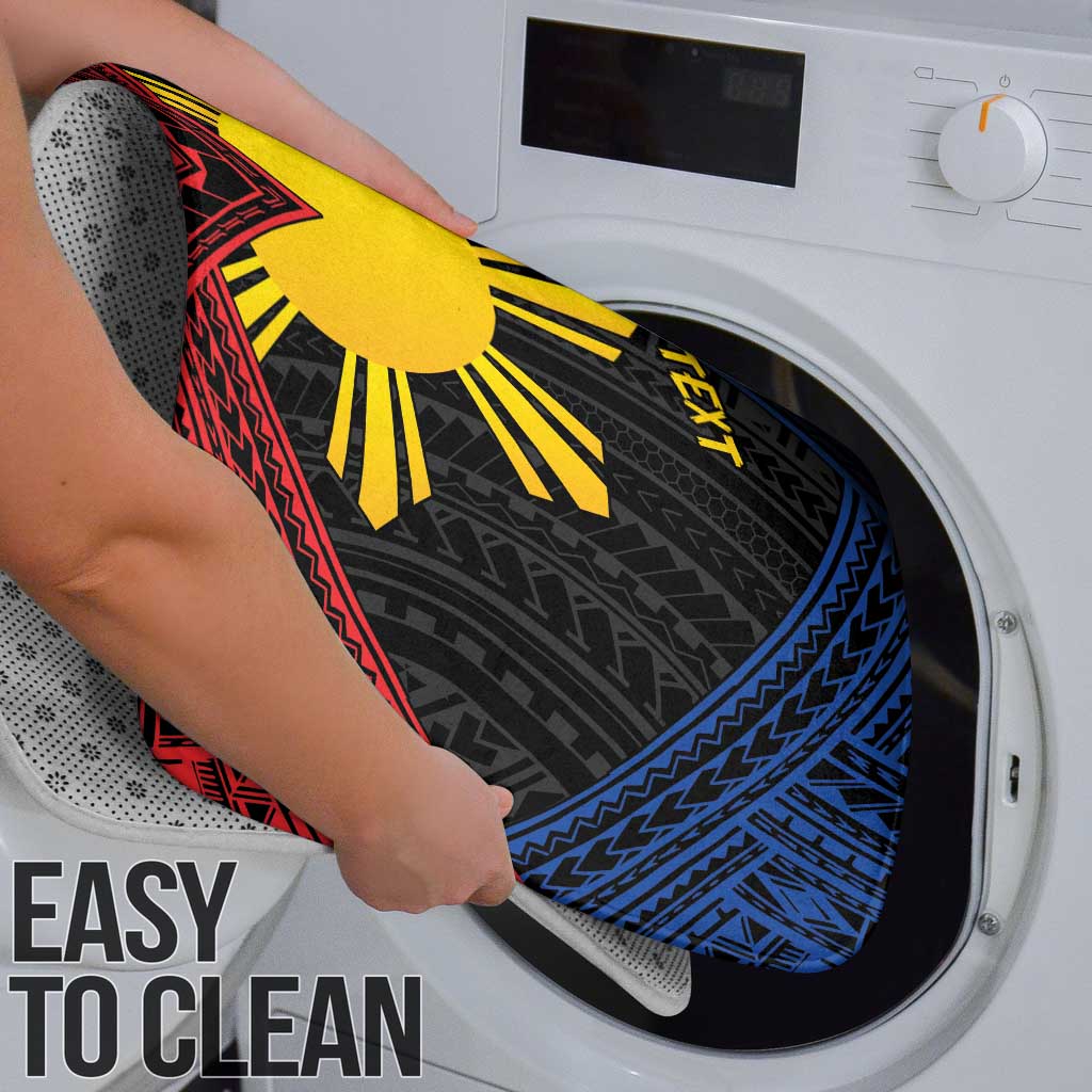 Personalized Philippines Bathroom Set Polynesian Tribal Tattoo with Filipino Flag Motif - Polynesian Pride