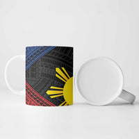 Personalized Philippines Ceramic Mug Polynesian Tribal Tattoo with Filipino Flag Motif - Polynesian Pride