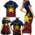 Personalized Philippines Family Matching Short Sleeve Bodycon Dress and Hawaiian Shirt Polynesian Tribal Tattoo with Filipino Flag Motif