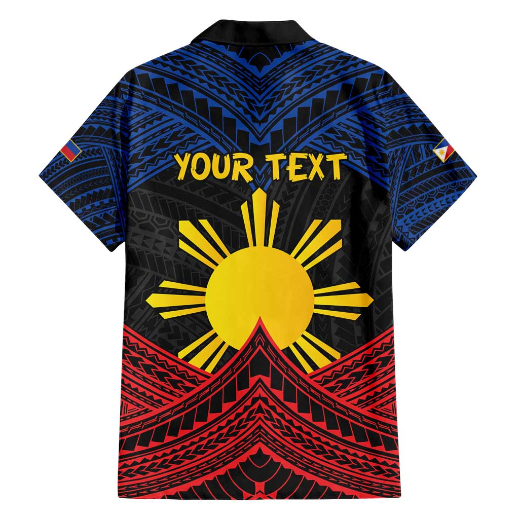 Personalized Philippines Hawaiian Shirt Polynesian Tribal Tattoo with Filipino Flag Motif