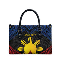 Personalized Philippines Leather Bag Polynesian Tribal Tattoo with Filipino Flag Motif - Polynesian Pride