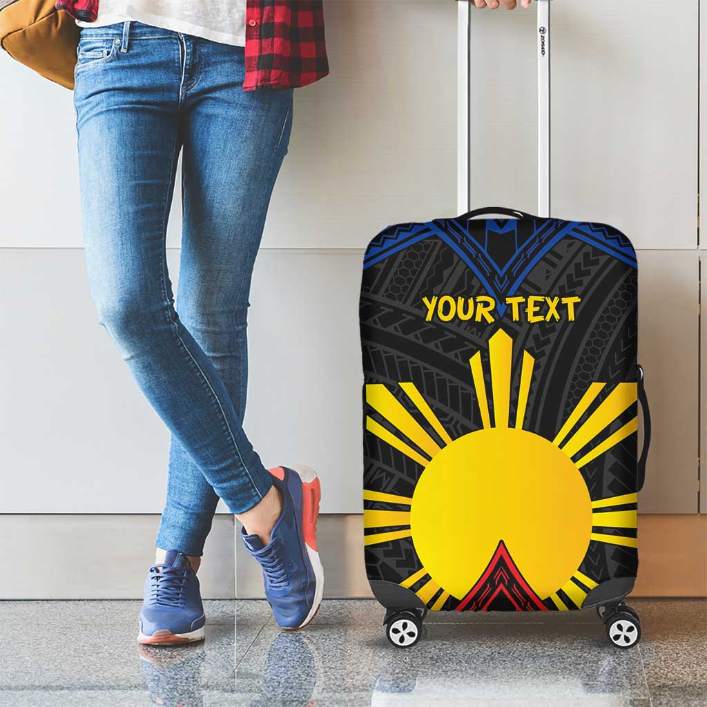 Personalized Philippines Luggage Cover Polynesian Tribal Tattoo with Filipino Flag Motif