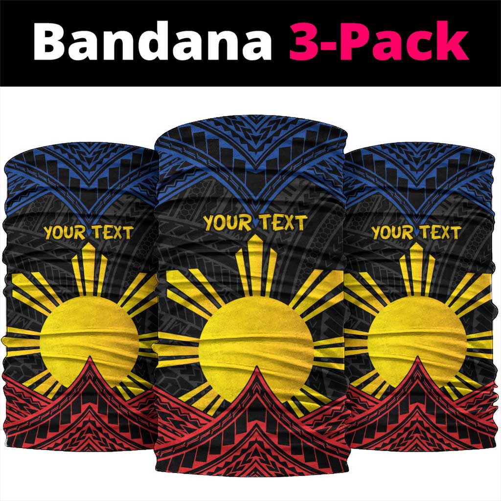 Personalized Philippines Neck Gaiter Polynesian Tribal Tattoo with Filipino Flag Motif - Polynesian Pride