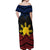 Personalized Philippines Off Shoulder Maxi Dress Polynesian Tribal Tattoo with Filipino Flag Motif