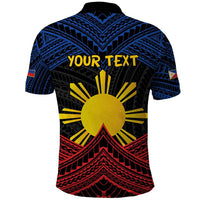 Personalized Philippines Polo Shirt Polynesian Tribal Tattoo with Filipino Flag Motif