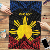 Personalized Philippines Puzzle Polynesian Tribal Tattoo with Filipino Flag Motif - Polynesian Pride