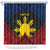 Personalized Philippines Shower Curtain Polynesian Tribal Tattoo with Filipino Flag Motif