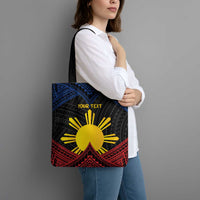 Personalized Philippines Tote Bag Polynesian Tribal Tattoo with Filipino Flag Motif - Polynesian Pride