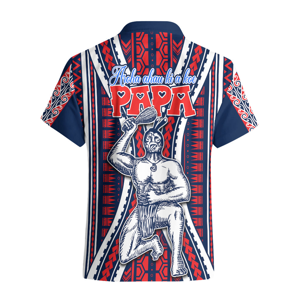 Personalised Aotearoa Father's Day Gift For Dad Hawaiian Shirt Aroha Ahau Ki A Koe Papa - Maori Style Pattern LT9 - Polynesian Pride