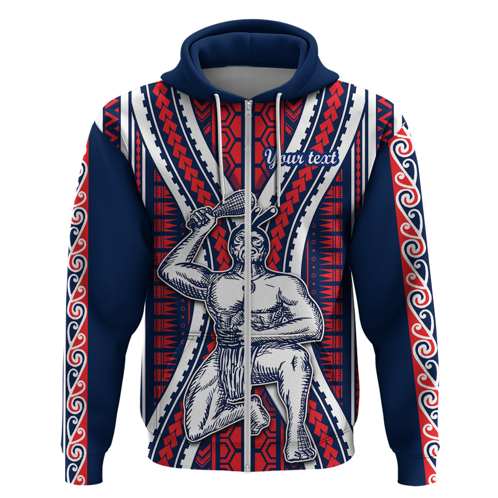 Custom Aotearoa Fathers Day Gift For Dad Hoodie Aroha Ahau Ki A Koe Papa Maori Style Pattern LT9 Zip Hoodie Red - Polynesian Pride