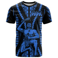 Aotearoa Fathers Day Gift For Dad T Shirt Arohaau Ki A Koe Papa Blue Maori Style Pattern LT9 Blue - Polynesian Pride
