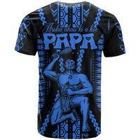 Custom Aotearoa Fathers Day Gift For Dad T Shirt Aroha Ahau Ki A Koe Papa Blue Maori Style Pattern LT9 - Polynesian Pride