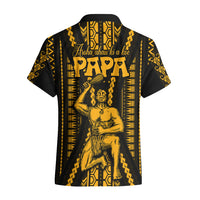 Personalised Aotearoa Father's Day Gift For Dad Hawaiian Shirt Aroha Ahau Ki A Koe Papa - Gold Maori Style Pattern LT9 - Polynesian Pride
