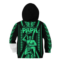 Maori Fathers Day New Zealand Kid Hoodie Aroha Ahau Ki A Koe Papa - Green LT9 - Polynesian Pride