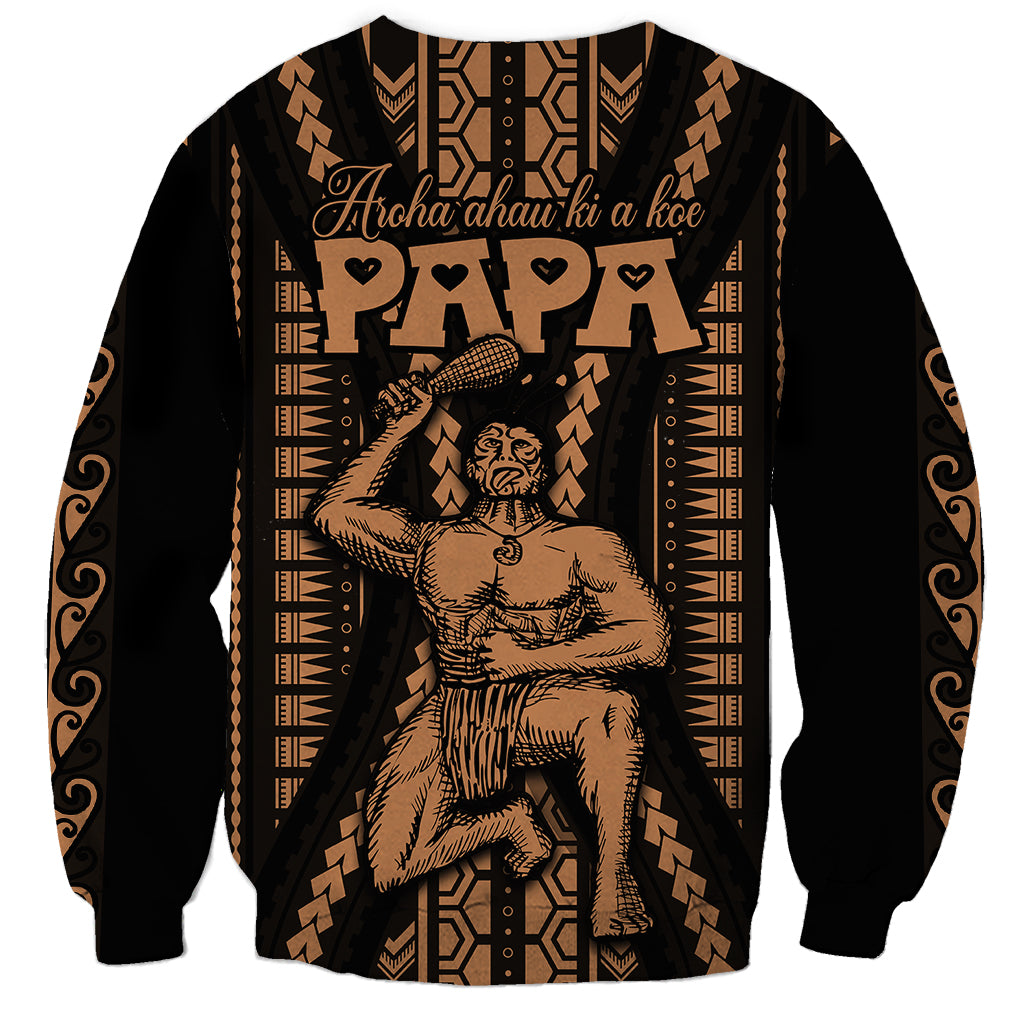 Custom Maori Fathers Day New Zealand Sweatshirt Aroha Ahau Ki A Koe Papa - Nude LT9 - Polynesian Pride